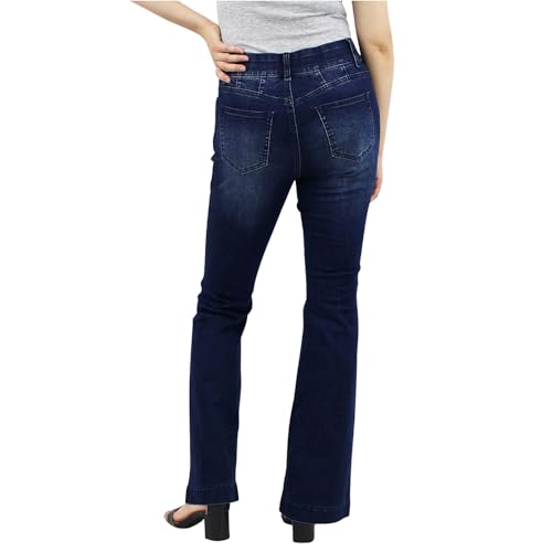 Dark Wash Tummy Control Bootcut with Front Pocket Seam Detail3