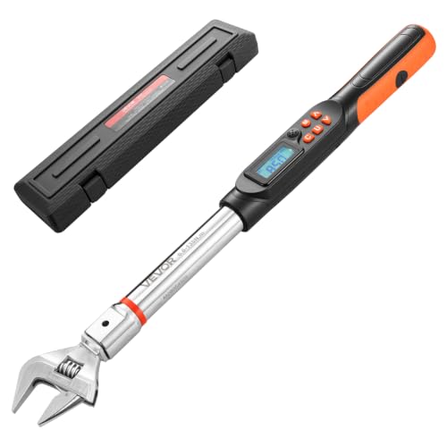 Image of VEVOR Torque Wrench 0-1.5 in Adjustable Jaw Opening Digital Torque Wrench, Open-End Jaw, 4 Display Units, ±2% Accuracy, LCD Screen, with Buzzer and LED Indicator, for Pipe and Automotive Repair