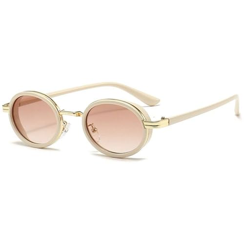 Lunettes de soleil ovales de style rétro avec verres dégradés fins et légers