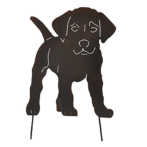 DierCosy Tools Stakes Jardin, Ornement en Fer forgé Plug-in, Ornements de Jardin en Fer forgé Plug-in Pelouse Animaux Décoration Jardin Chien Rétro pour intérieur extérieur Cover