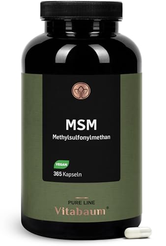 Vitabaum® MSM Kapseln hochdosiert - Methylsulfonylmethan - 1600 mg pro Tag - Aus 99,9{09bbf6eeb935e384b0ab5608b86d6bb2fd823b108a109cc782589fb1074d4454} reinem und feinem MSM Pulver - 365 vegane Kapseln - 6 Monate Vorrat Vitabaum® MSM Kapseln hochdosiert - Methylsulfonylmethan - 1600 mg pro Tag - Aus 99,9{09bbf6eeb935e384b0ab5608b86d6bb2fd823b108a109cc782589fb1074d4454} reinem und feinem MSM Pulver - 365 vegane Kapseln - 6 Monate Vorrat