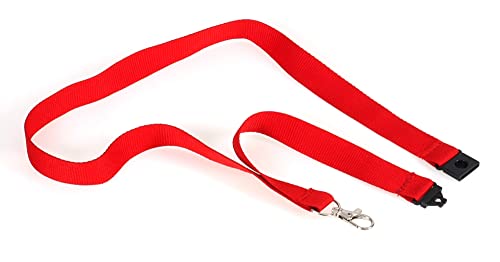 OPUS - Cordón textil con correa para el cuello y clip de metal para soporte de insignia de identificación, 10 unidades, 121276, color rojo Cover