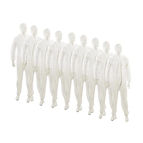 Dapetz ® 20 Pack Disposable Coverall Protective Suits Overall Suits with Hood Medium 170cm 67, Elastic Cuffs, Ankles, and Hood, Zip Front Opening for Painting, Cleaning, Safety Workwear, Men, Women