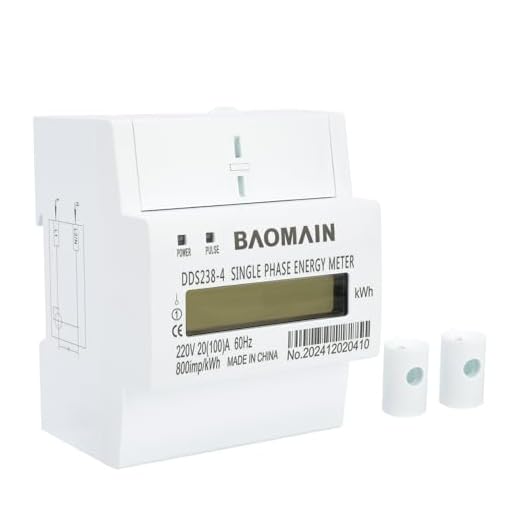 Baomain Single Phase DIN-rail Type Kilowatt Hour kwh Meter 220V 60Hz 20 (100) A