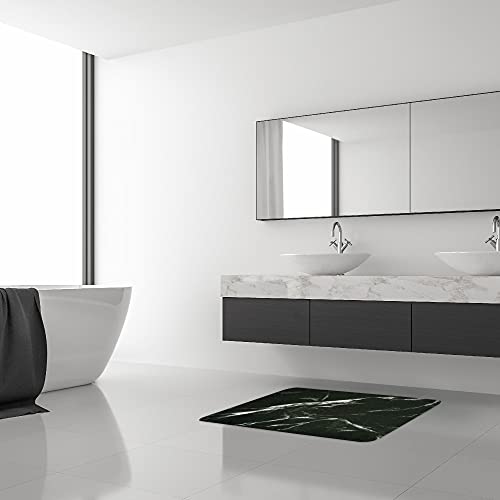 Rosielily Black Bath Mat, Marble Bathroom Rug, Abstract Bath Rug, Black Marble Bathroom Rug, Bath Mats For Bathroom, 24''X16'' #TOP6