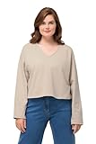 angenehm elastischer Sweat Ulla Popken, Damen, große Größen, Structured Cropped Sweatshirt
