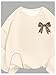 SweatyRocks Girl's 2 Piece Outfits Sweatsuit Sets Bow Graphic Sweatshirt and Flare Pants Beige 11Y