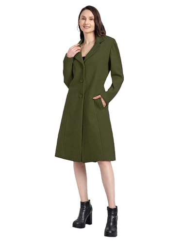 Image of HAUTEMODA Women's Winter Coat Trench Long Sleeves Over Coat With Pocket single Breasted