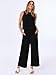 ANRABESS Women Lounge Sets 2 Piece Outfits Summer Sleeveless Crop Tops Capri Wide Leg Pants Vacation Beach Travel Sets Black Medium