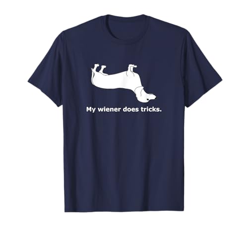 T-shirt Odd-i-Tees My Wiener Does Tricks Classic Fit t-shirt, Azul, S