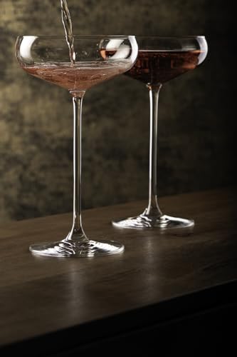DIAMANTE Champagne Cocktail Saucers Pair - ‘Elegance’ Collection Undecorated Crystal - Set of 2