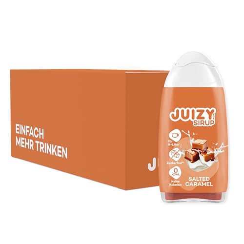 JUIZY WOW Salted Caramel Kaffee | Zuckerfrei Flavour Drops | 16 x 65ml gesalzenes Karamell Aroma | Natürlicher Getränkesirup | Zero Kalorien Vegan