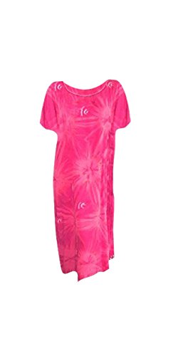 Vestido de verano largo Cool Kaftans en color rosa y rojo estrella para lucir un estilo fresco