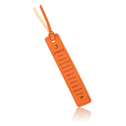 Leather Bookmark 3rd Anniversary Wedding Gifts for Him Her