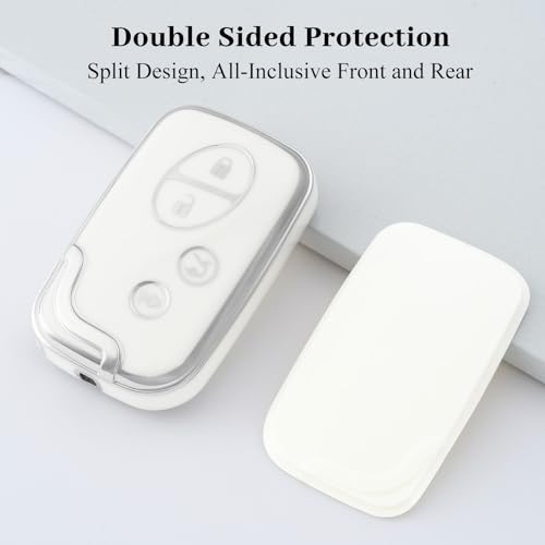Coque de clé Lexus TPU blanc argenté : résolvez le problème des boîtiers usés