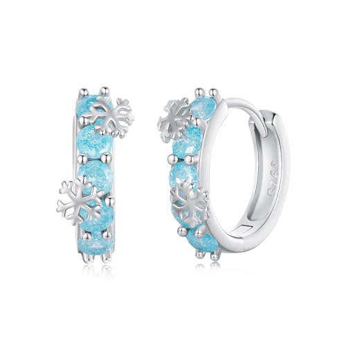 Boucles d'oreilles Hoop pour femmes en argent serties de diamant CZ vert et rouge