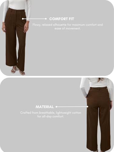 Image of GRECIILOOKS Trousers for Woman | Womens High Rise High Waist Flared Korean Style | Formal Pant for Women Office Wear| Track Pants for Womans Elegant for College & Events (Available in Plus Size)