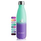 KollyKolla Trinkflasche Edelstahl 650ml, Thermosflasche Auslaufsicher, Thermoskanne BPA-Frei, Trinkflasche Metall Kohlensäure Geeignet, Wasserflasche für Kinder, Sprudel, Sport, Schule, Uni, Camping