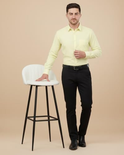 Image of SaintX Men's Formal Shirt with Pocket | Oxford Weave Cotton Rich Premium Fabric | Smart Fit | Full Sleeve | Everyday Summer Essential | Available in Plus Sizes