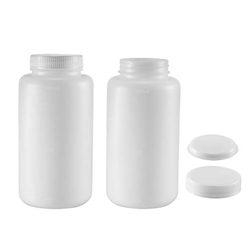 Uxcell Plastic Lab Chemical Reagent Bottle 1000Ml/34Oz Wide Mouth Sample Sealing Liquid Storage Container 2Pcs #TOP23