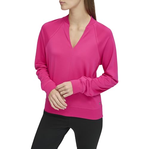 Image of Andrew Marc Women's Andrew Marc Sport Women's Long Sleeve V-neck Sporty Jersey Pullover