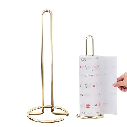 Support de Rouleau de Papier, Porte-Rouleau de Cuisine Portable en Acier Inoxydable Or Porte Rouleaux Papier Toilette Vertical en Acier Support Distributeur de Papier Pour la Cuisine Salon Chambre