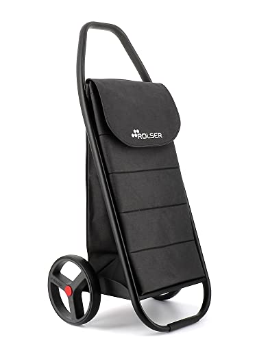 Rolser COM Polar Black Tube 2 Big Wheel Shopping Trolley - Black
