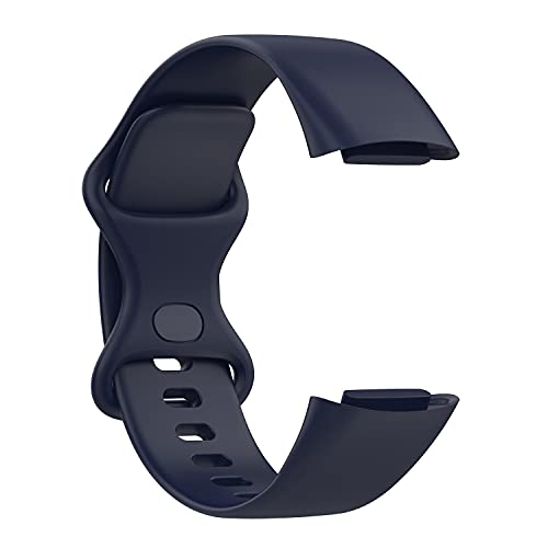Wownadu Straps Compatible for Fitbit Charge 5 / Charge 6 Strap Men Women,Accessories Sport Silicone Replacement Wristband Blue - Image 2