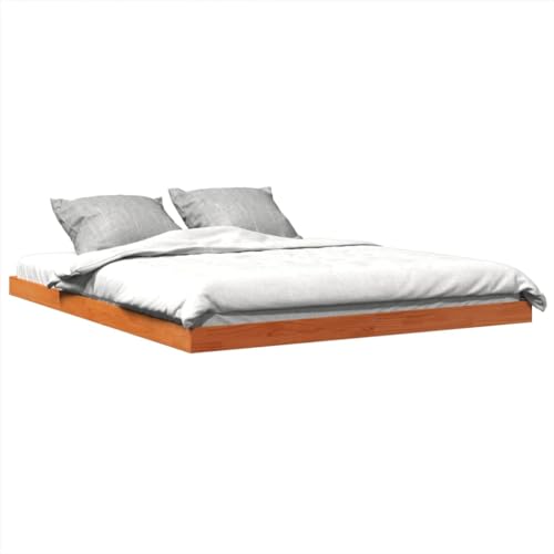 vidaXL Braun Wachs Bettgestell 160x200 cm Kiefer Massivholz Schlafzimmermöbel Bettgestell Holzbett Doppelbett Paneelbett