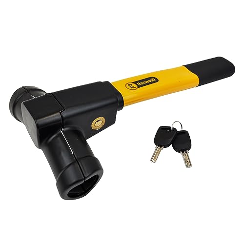 Steering Wheel Lock T-Bar Car Van Vehicle Anti Theft Security Safety 2 Keys Heavy Duty Adjustable High Visibility Secure Lock Durable Reliable Locking Safety