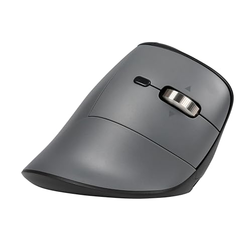 BakkerElkhuizen FastForward Pro - Ratón ergonómico vertical con 3 modos, desplazamiento horizontal, Bluetooth/2.4G/USB-C, silencioso, 2400 ppp, recargable, para Windows y Mac