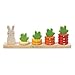 Carrot Count Stacker Wooden Ring Set - STEM Learning Math Abacus Number Learning and Counting Stacker Color Identification Stacking Game Toy for Kids 18 month +