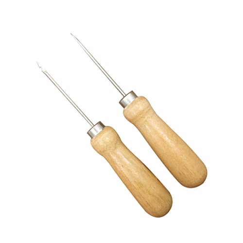 IWOWHERO 24pcs DIY Sewing Tools Kit Solid Wooden Handle Hand Held Sewing Device for Repair Craft