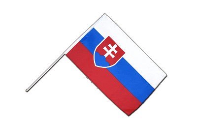 Drapeau Slovaquie sur hampe 60 x 90 cm aux finitions soignées