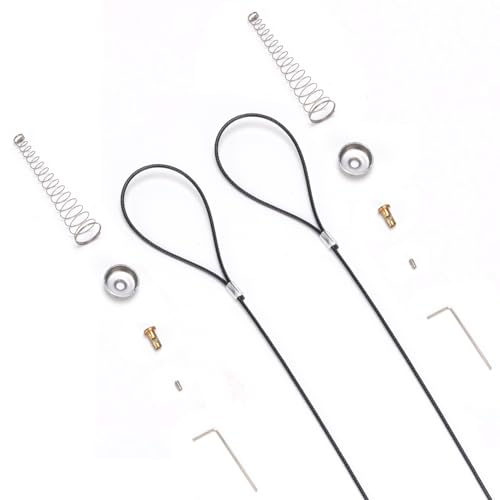 2 Pcs Gate Latch Cable Pull Stainless Steel Spring Loaded Latch Kit for Outdoor Gates Latch Pull Adjustable from 2 to 6 Thick Gates