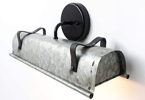 Image of thelampgoods Galvanized Metal Wall Vanity Light - Farmhouse Bathroom Light Fixtures Sconce Industrial Rustic Pendant Chandelier Flush Mount Man Cave