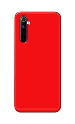 Image of PRINTFIDAA Printed Hard Back Cover Case for Realme 6 Pro Back Cover (Plain Red) -1803
