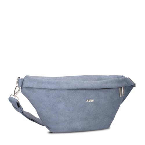 Zwei Damen Hip Bag Mademoiselle.M MH80 Bauchtasche 40 cm 3 Liter, Crossbody Bag wasserabweisend, 3-in-1 Bequeme Brusttasche, Gürteltasche & Hüfttasche (Nubuk-Sky)