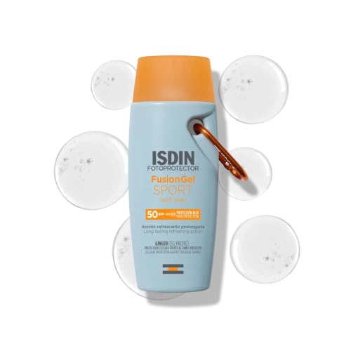 ISDIN Fusion Gel Sport SPF 50 Protector Solar Corporal en Gel para Deportistas, Específicamente Diseñado para La Práctica del Deporte, 100 ml