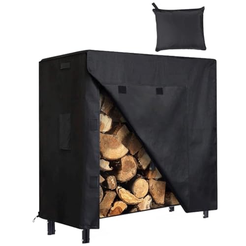 Opilroyn Cubierta para estante de madera, cubierta de almacenamiento de leña, resistente al agua, resistente al viento, accesorios ajustables para leña
