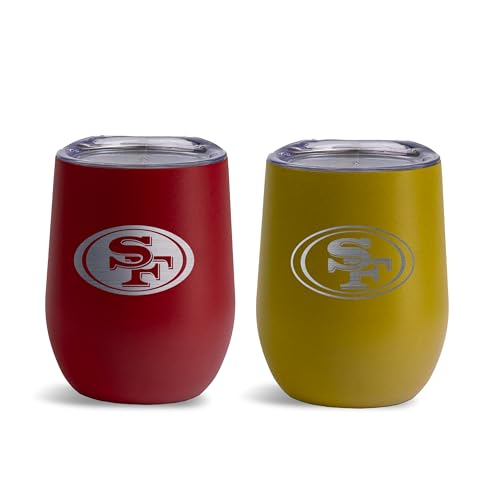 The Memory Company Officially Licensed NFL - San Francisco 49ers 2-Pack SS Stemless Wine Tumblers Home/Away