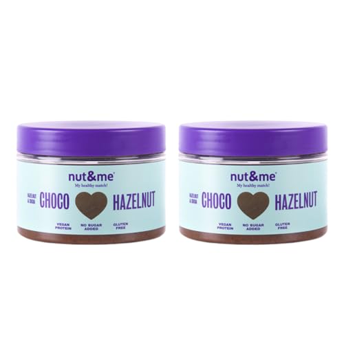 Crema de avellanas y cacao 500 gr nut&me | Dieta Keto | 55% Avellana | Con Cacao y Avellanas | Sin Azúcar | Repostería | Sin Aditivos | Vegano | Pack 2 x 250 gr
