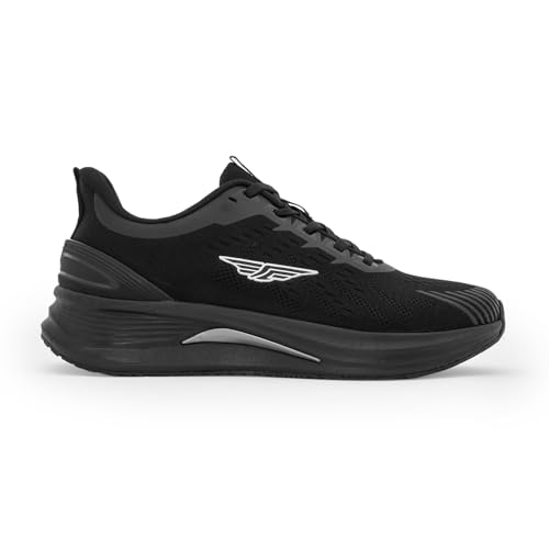 Image of Red Tape Men's Sneakers Black Silver Mesh Round Toe Lace-Up