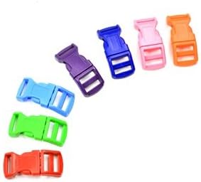 Bluecell 70 PCS 1/2" Red/Pink/Light Blue/Green/Royal Blue/Purple/Orange Contoured Side Release Plastic Buckles