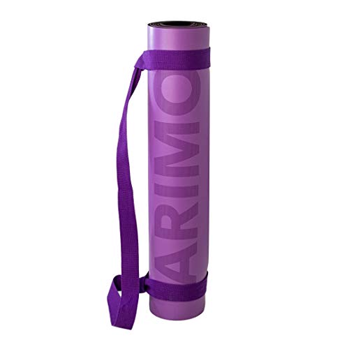 ARIMO Tapete de Yoga Mat PU com Borracha Natural 181 x 61 x 0,5 cm Com Linhas de Alinhamento Super A