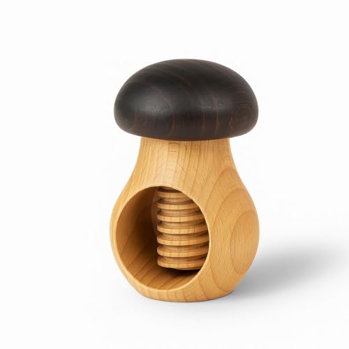 bas Schiaccianoci in legno di faggio molto massiccio, fungo, croccante ogni dado con poca forza