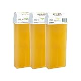 Natural Honey Roll-On Hair Removal Wax Cartridge - 100% Organic, No Residue (Pack of 3)