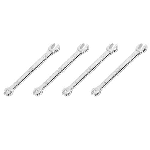 Reinscer 4 x Ton argenté 5,5 mm x 7 mm Clé à fourche double en forme de U Outil de clé à molette