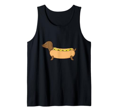 Hot Dog lustiger Hund im Brötchen Tank Top