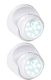 Luminea Bewegungsmelder Batterie: 2er-Set kabellose LED-Strahler, Bewegungssensor, 360° drehbar,100 lm (Lampe mit Bewegungsmelder)
